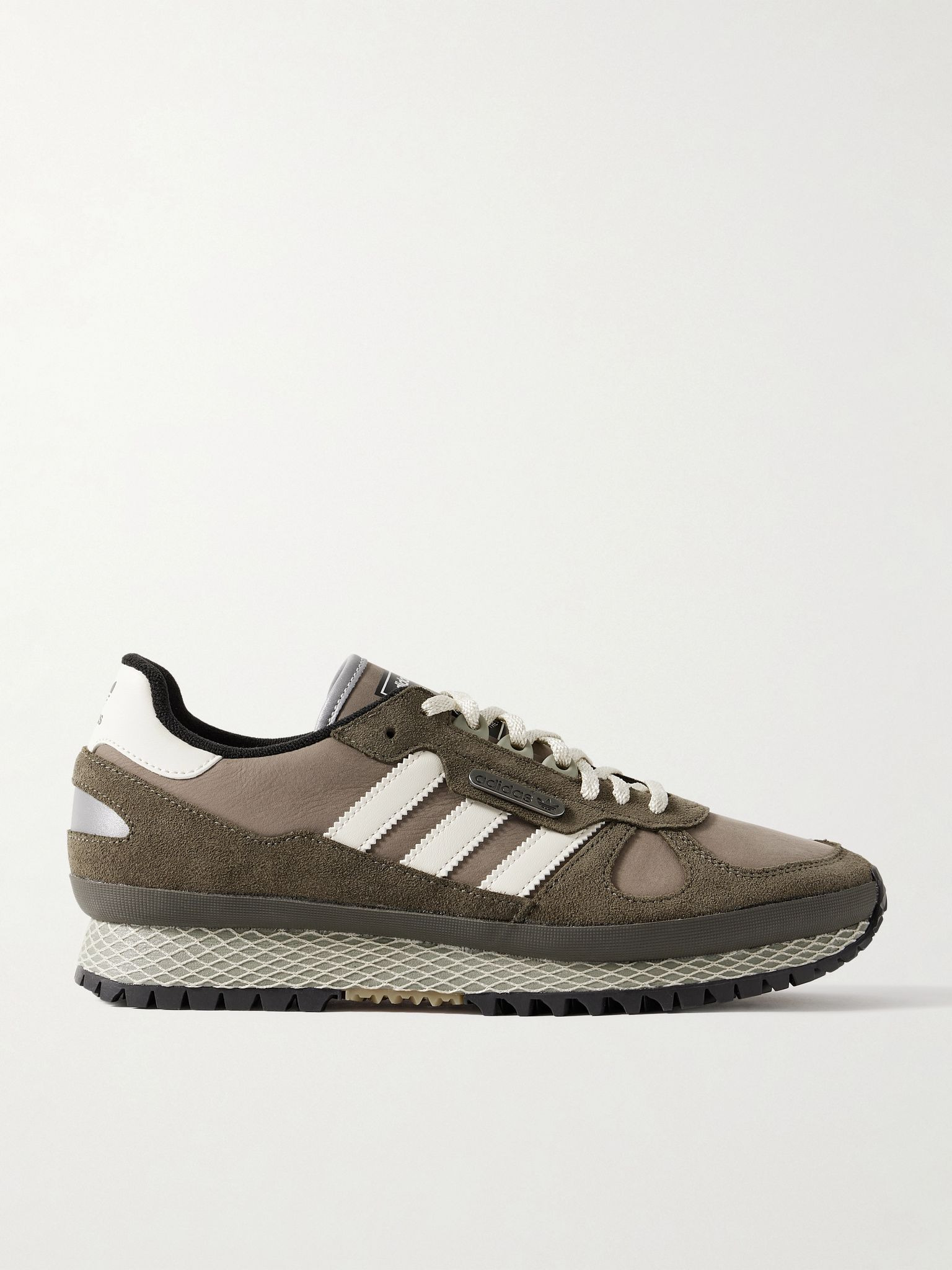 NY II Outdoor Spezial Suede and Leather-Trimmed Nubuck Sneakers Army green - 1