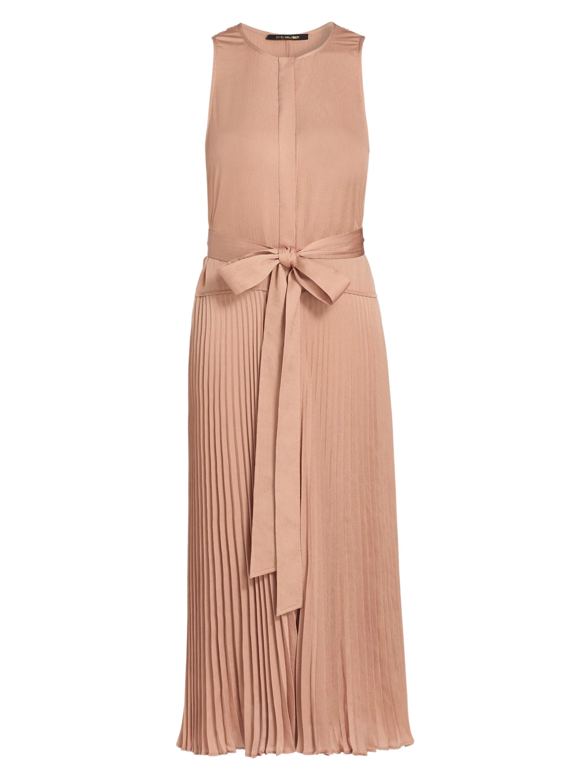 Women's Maxine Satin Tie-Waist Sleeveless Midi-Dress - Chai - 1