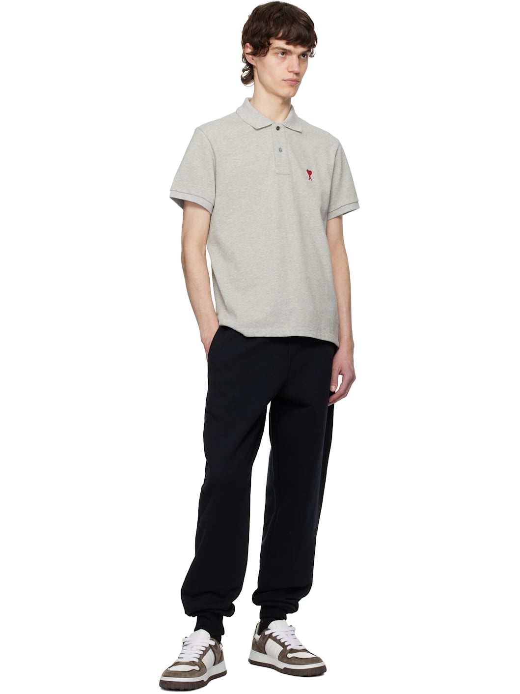 Gray Cotton Ami de Coeur Polo - 4