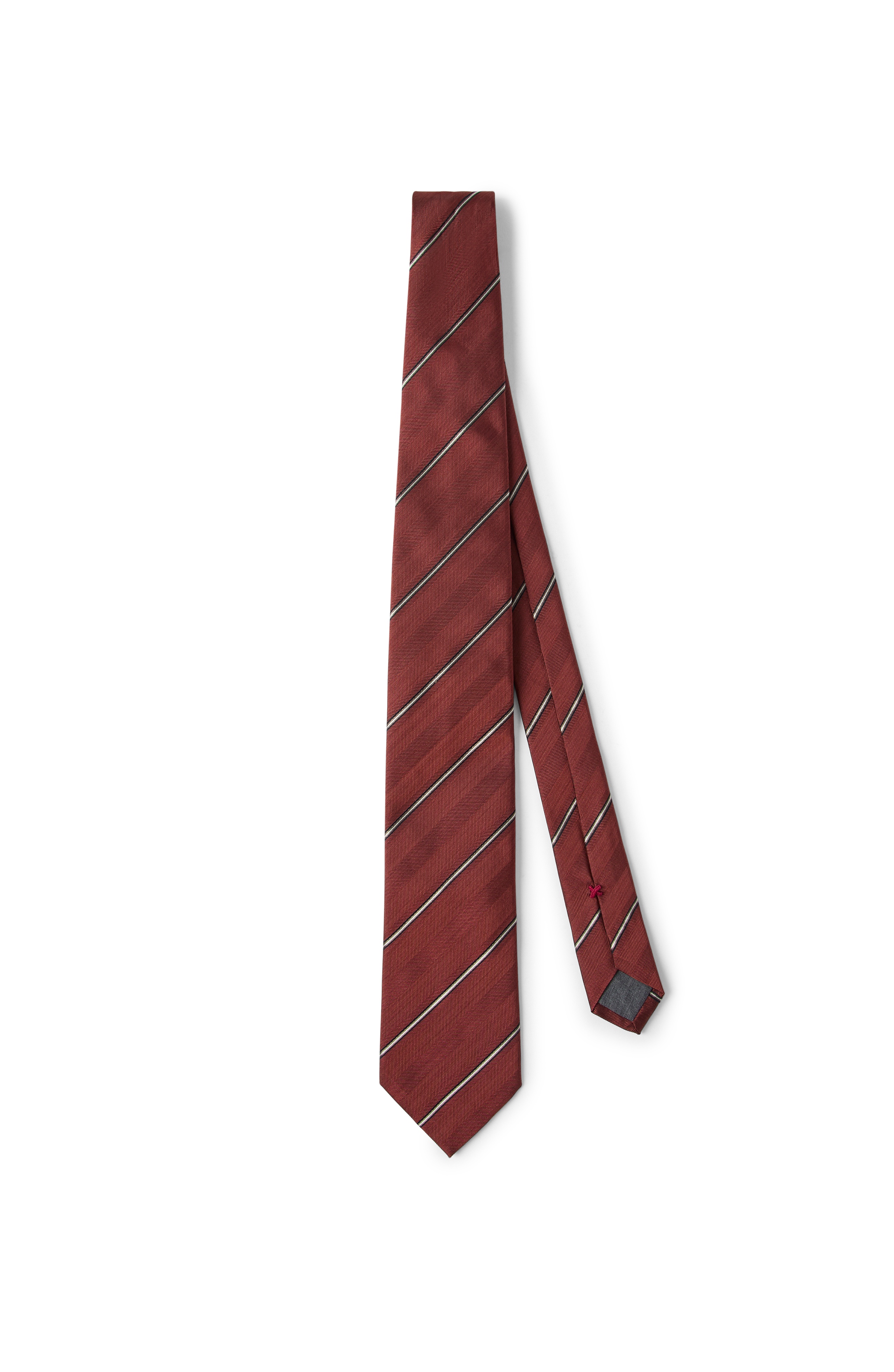 Brunello Cucinelli Striped silk necktie in Orange at Nordstrom - 1