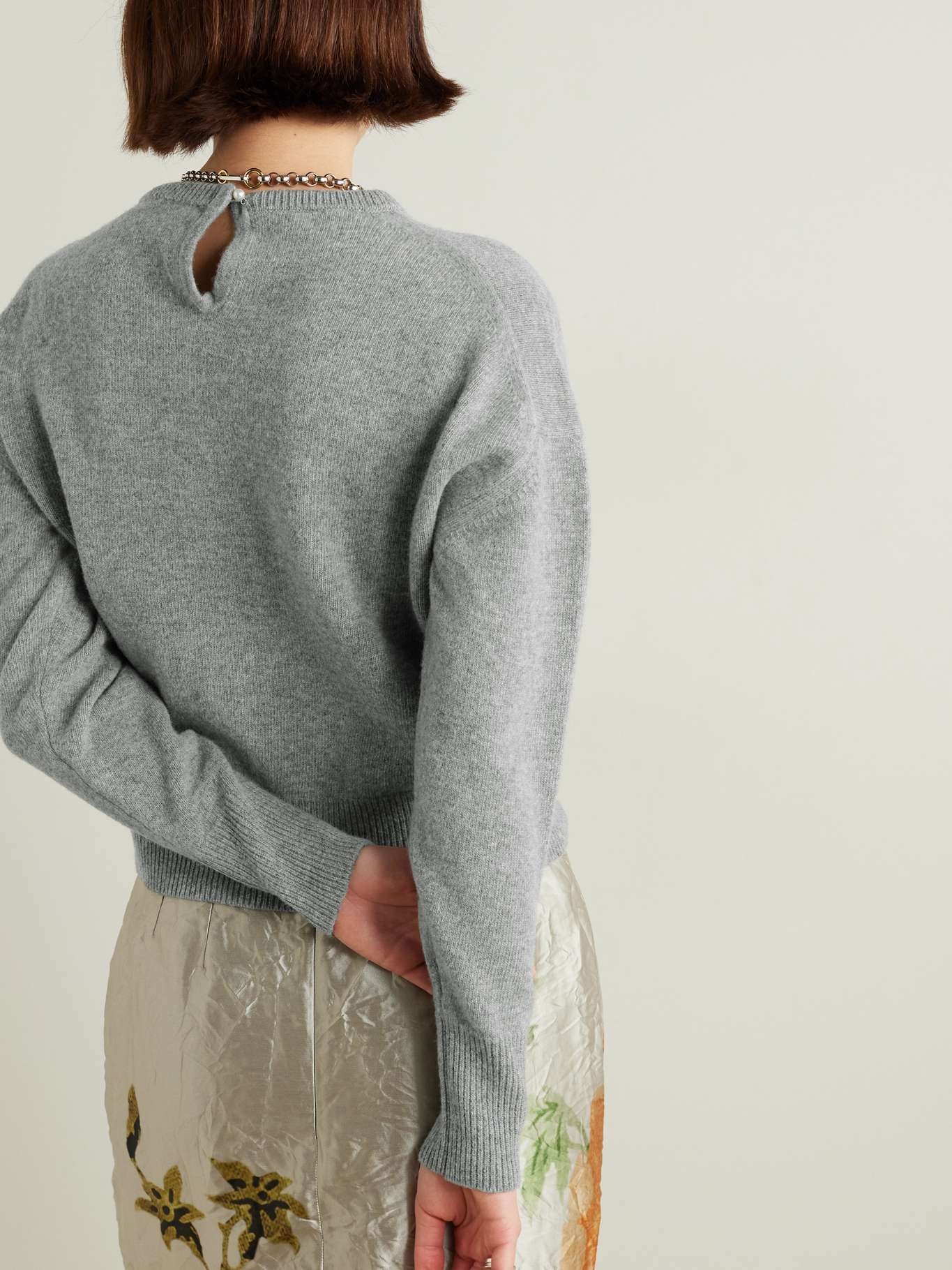 Bead-embellished merino wool sweater - 3