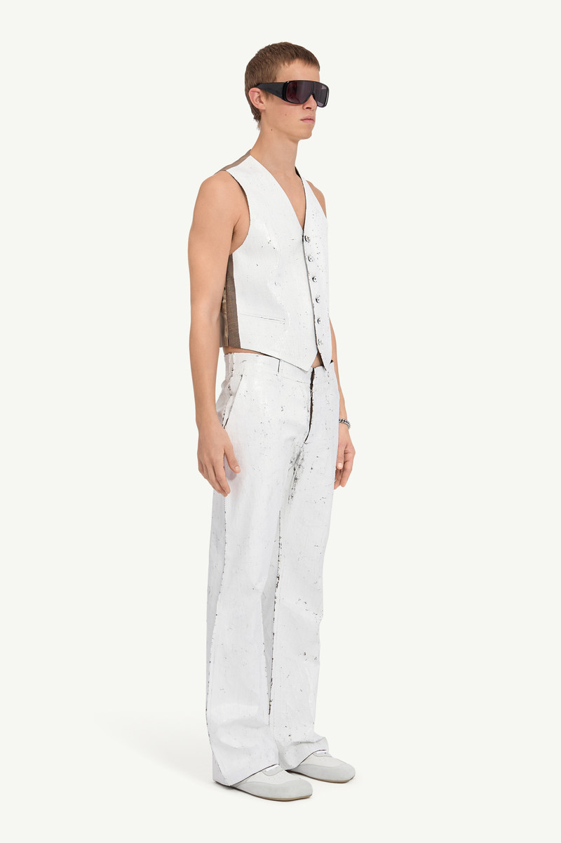 MM6 Maison Margiela Painted White Trousers outlook
