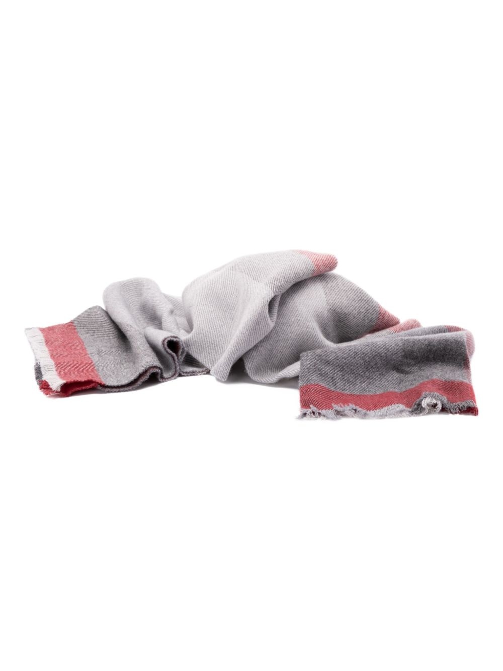 checked frayed-edge scarf - 2