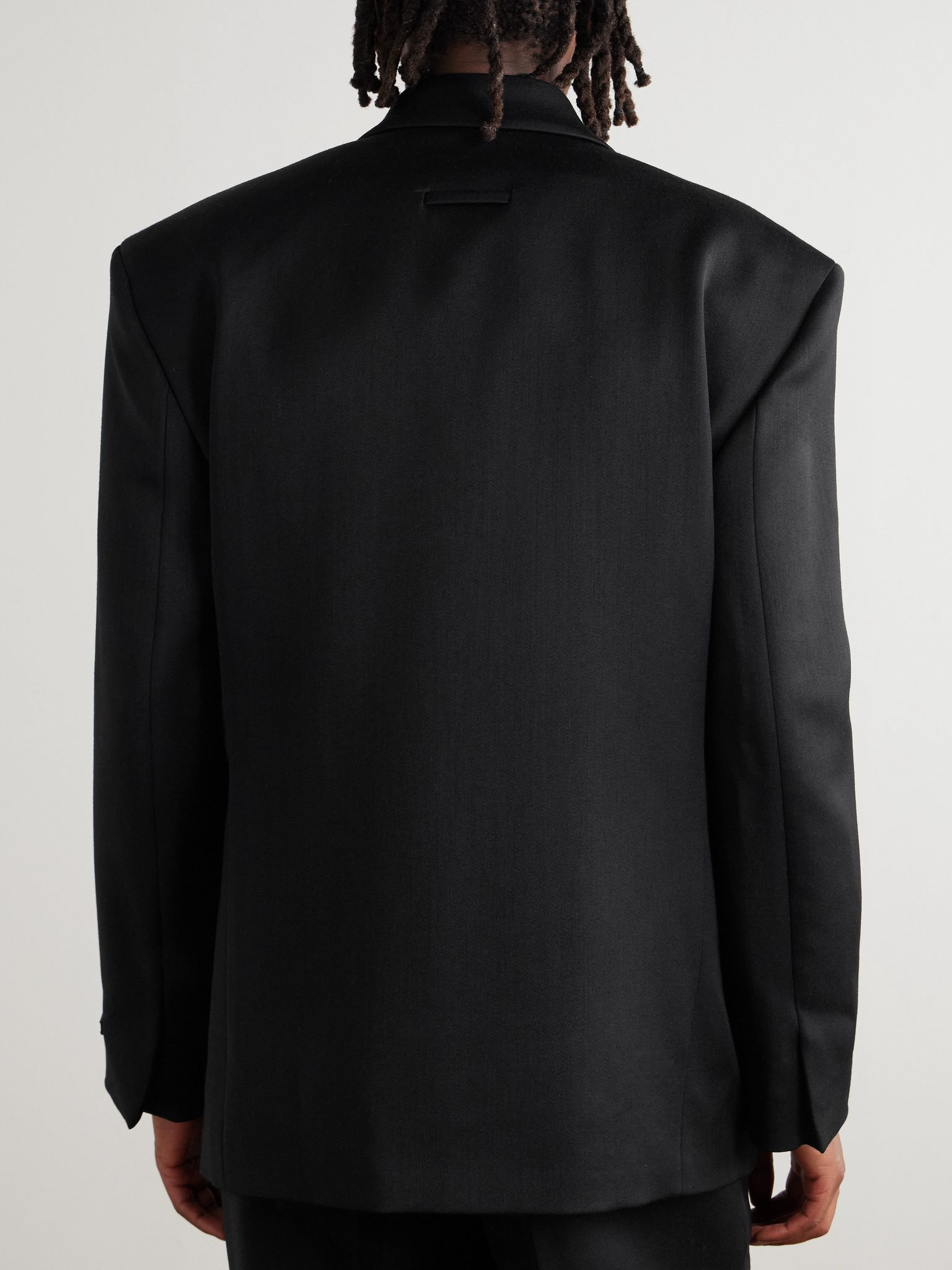 Double-Breasted Virgin Suit Jacket Black - 4