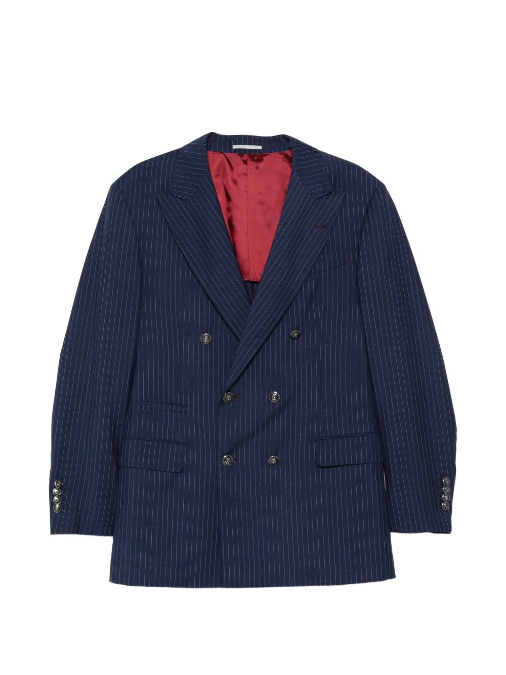 pinstripe double-breasted blazer - 1