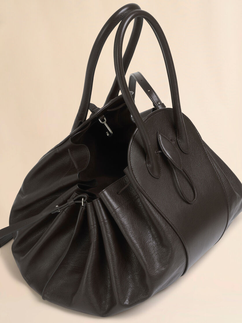 BROWN LEATHER TULIPEA LARGE HANDBAG - 4