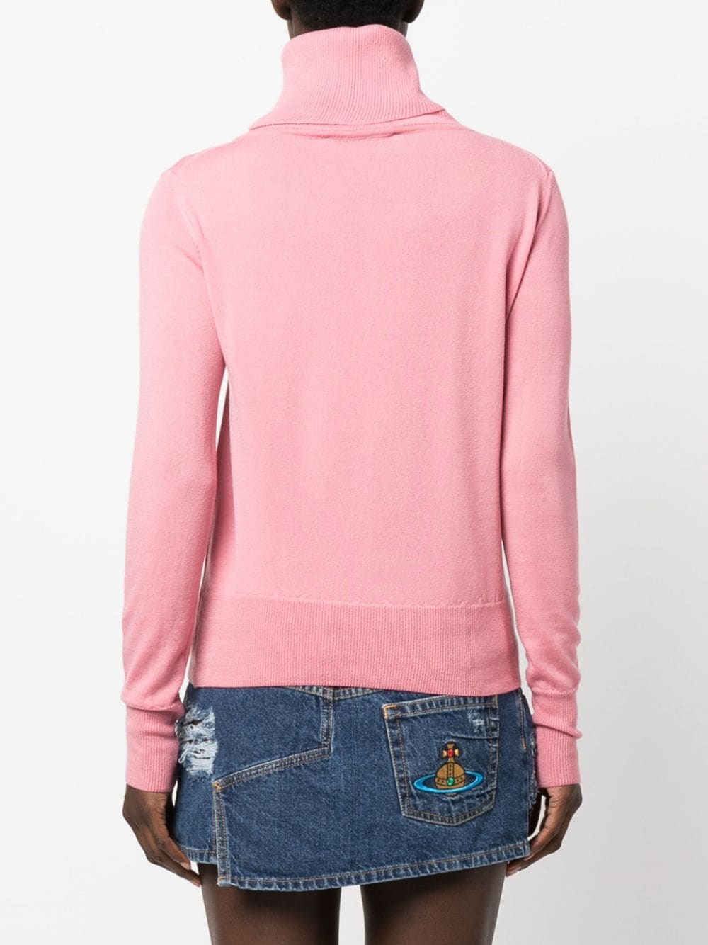 Orb-embroidered  roll neck jumper - 4
