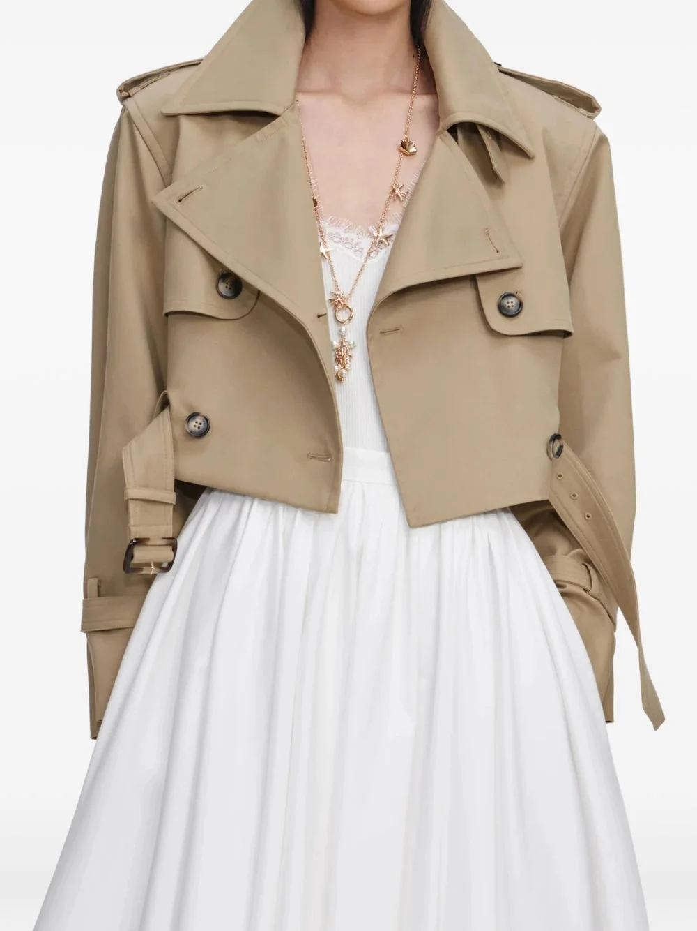 button belted jacket - 1