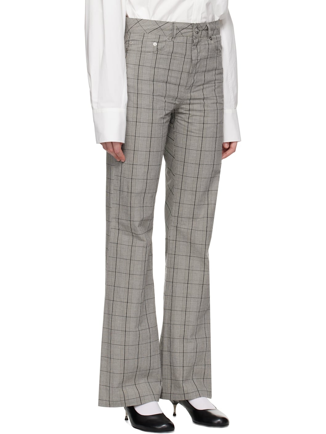 Black & White Moto Cut Trousers - 2