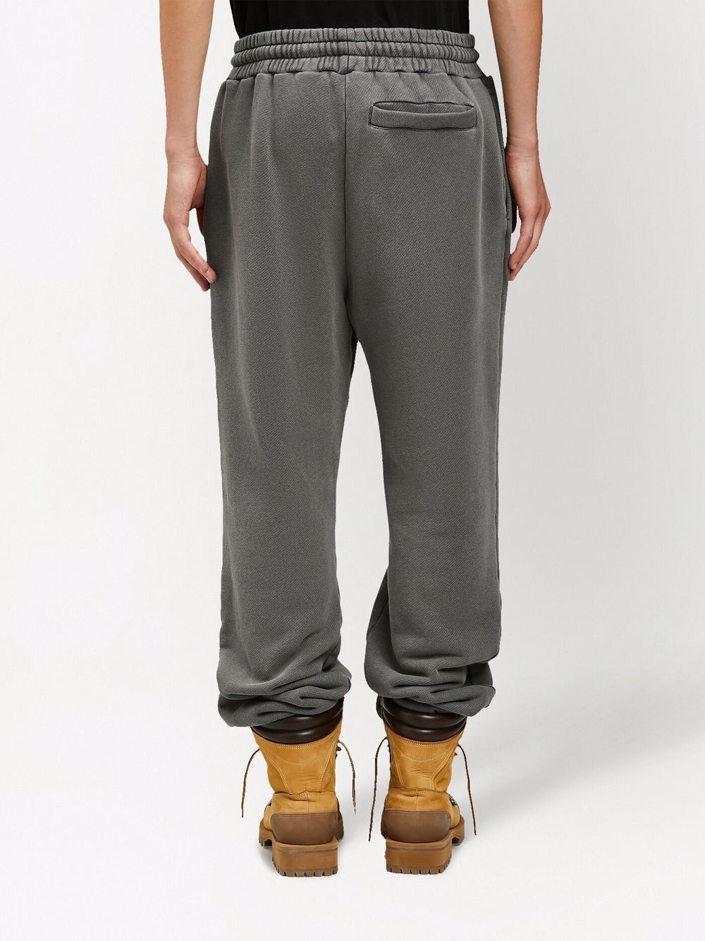 Curved Logo-print drawstring track pants - 4