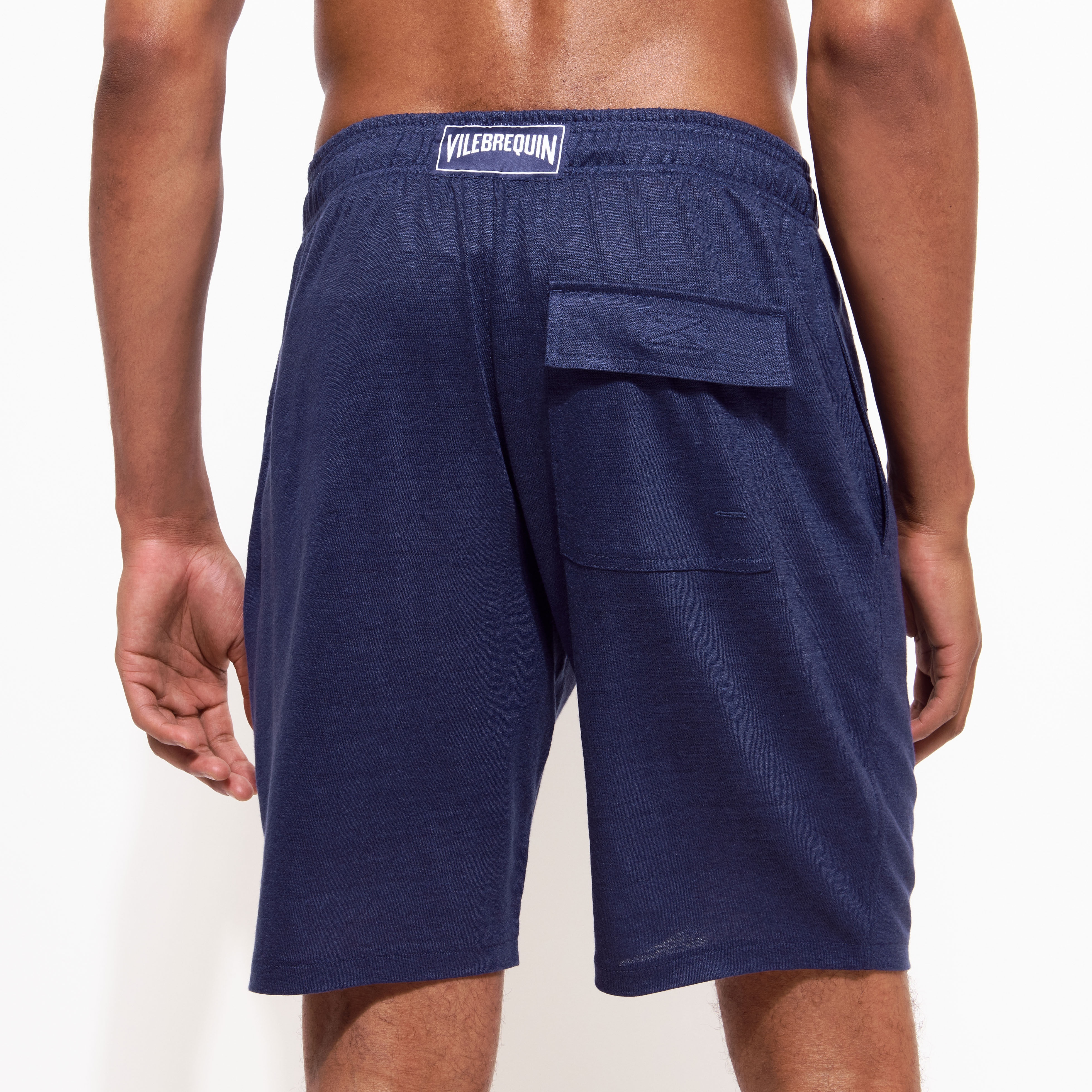 Unisex Linen Bermuda Shorts Solid - 4