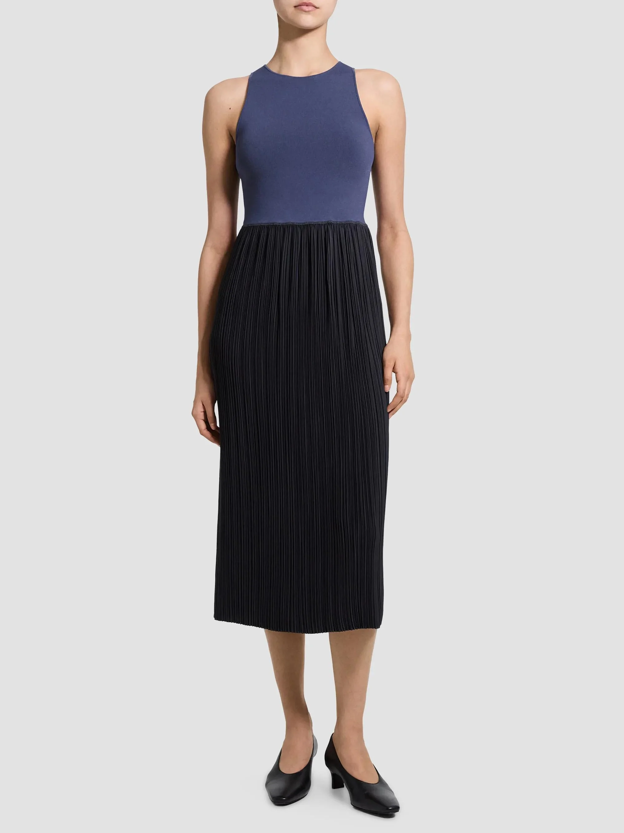 Women's Tank Plissé Midi Dress - Carbon Grey - 1