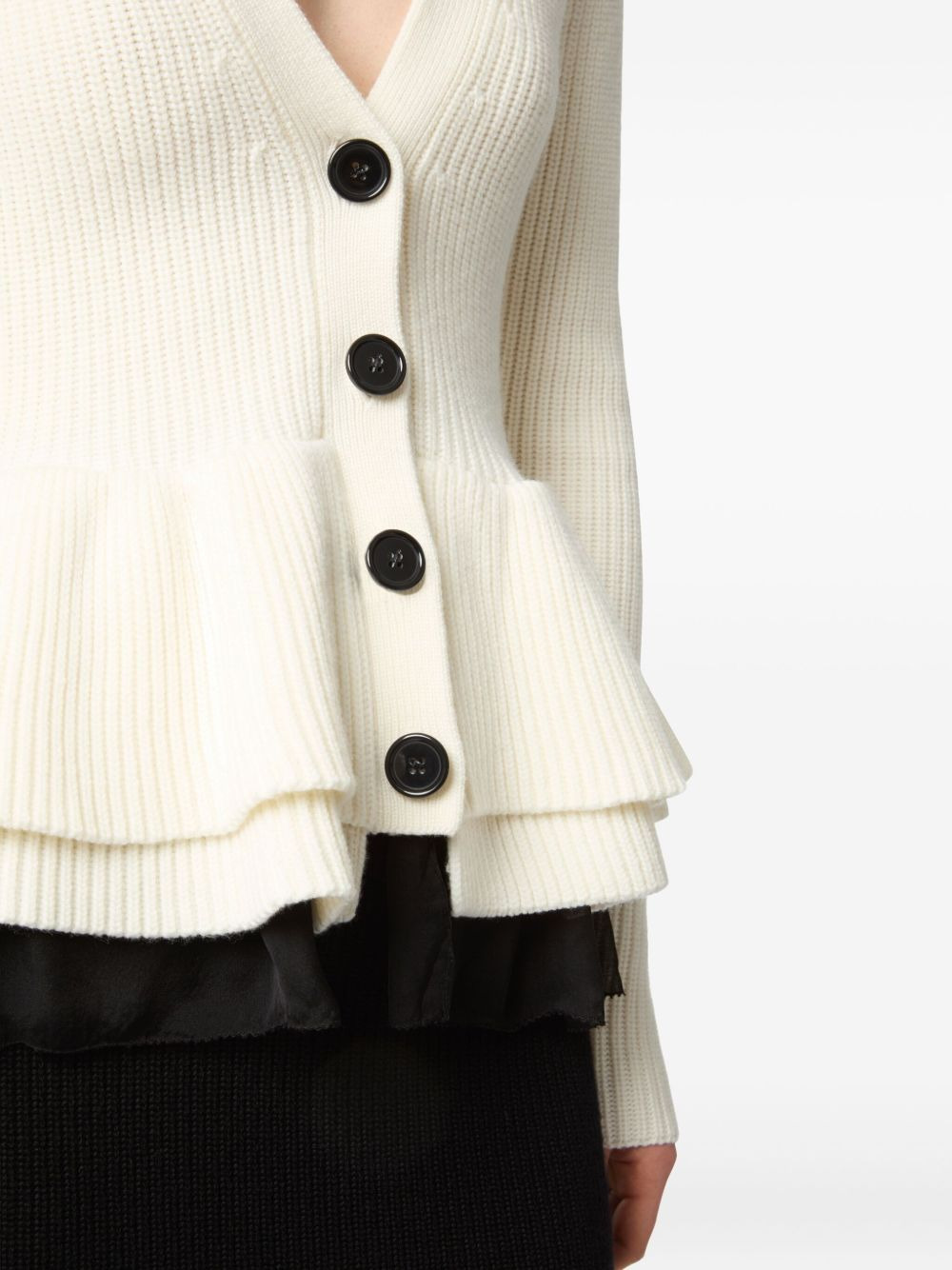 ruffled wool cardigan - 5