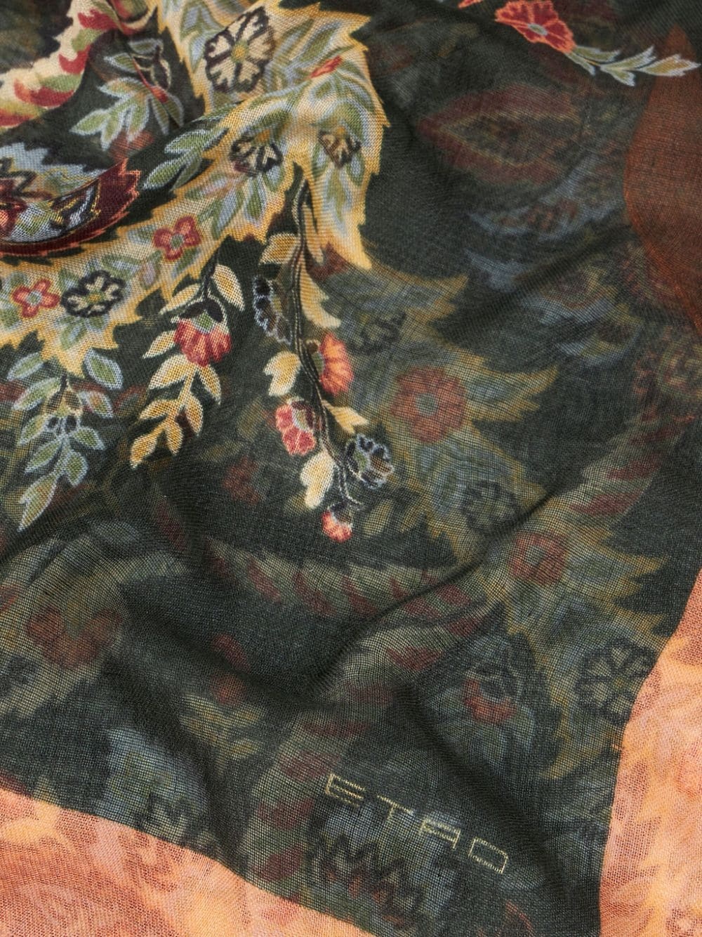 paisley-print silk scarf - 2