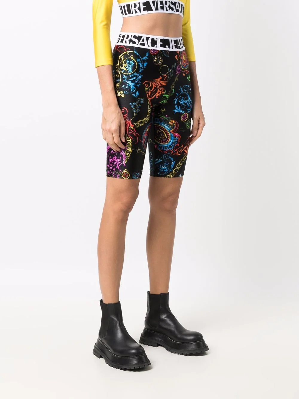 baroque-print short leggings - 3