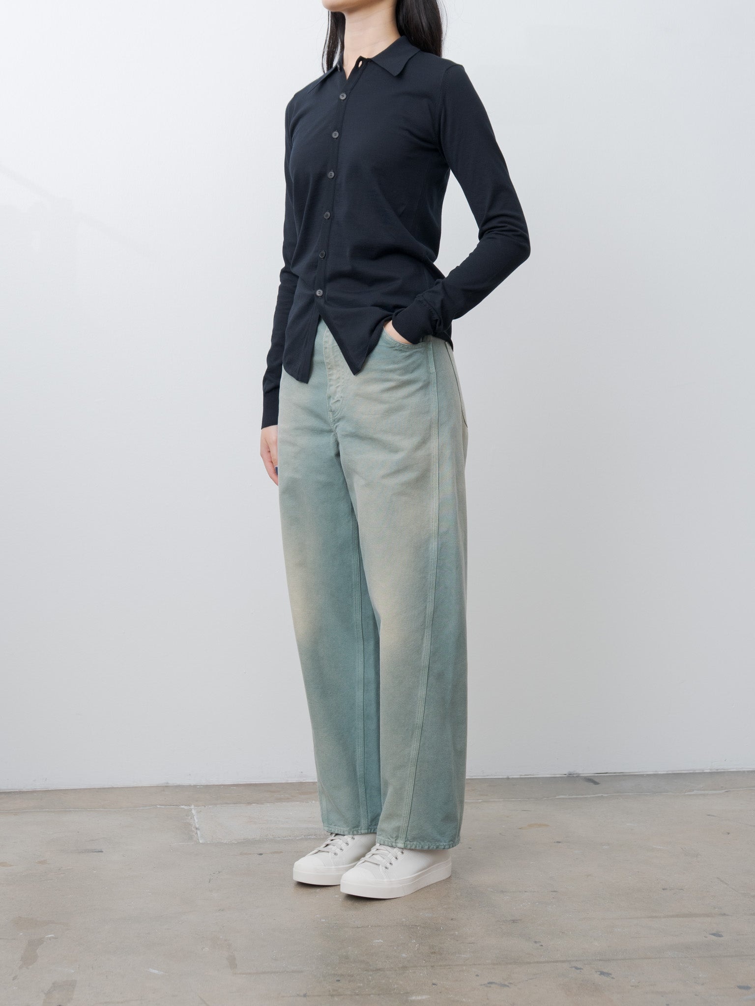 Organic Cotton Duck Pants - Ash Green - 4