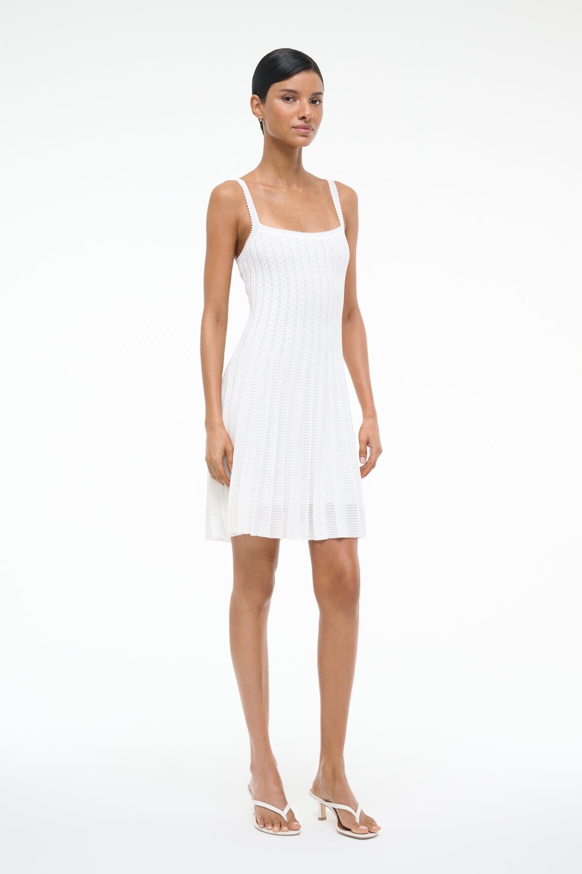 STAUD ELLEN MINI DRESS IVORY - 3