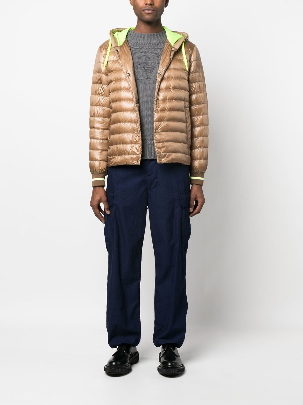 drawstring hooded down jacket - 2