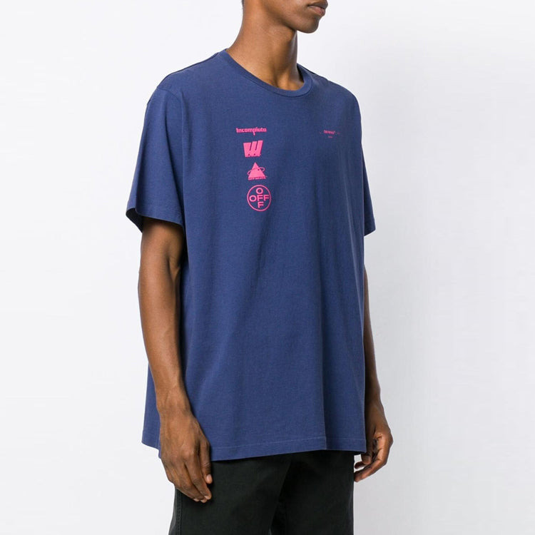 Off-White Mariana Painting Applique Short-sleeve Tee Men's Blue OMAA038E191850053088 - 5