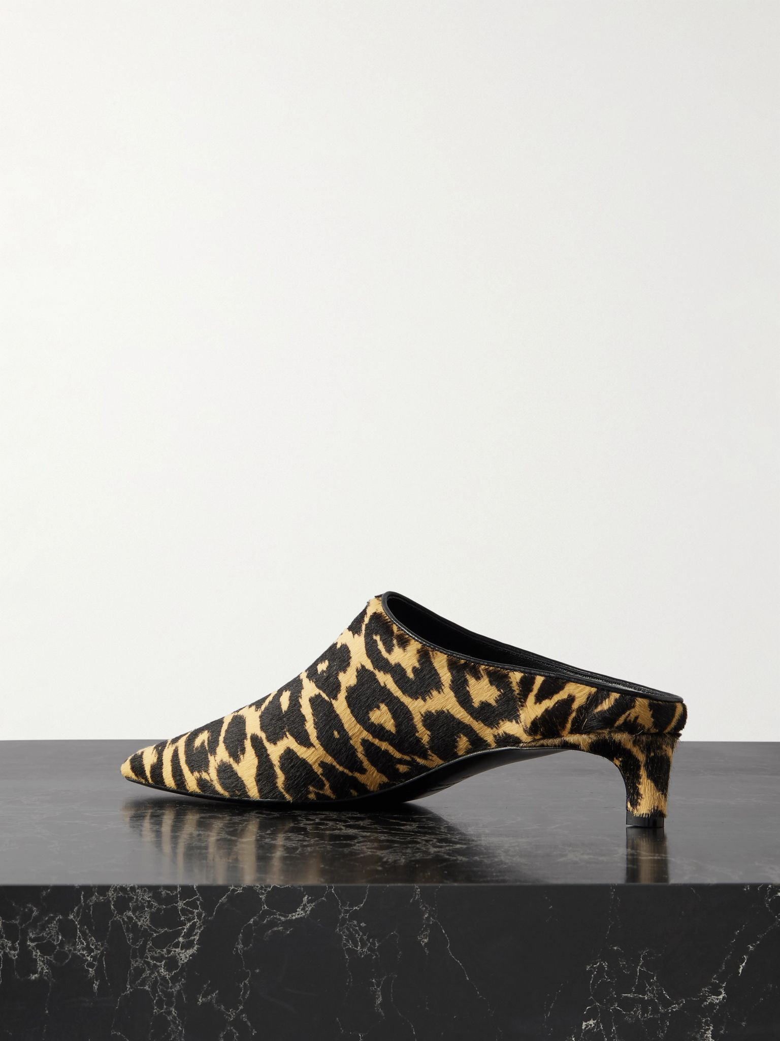Leopard-print calf hair mules Leopard print - 3