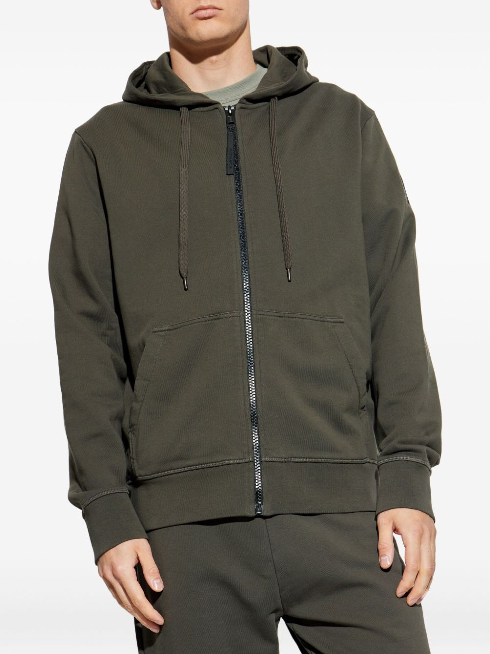Huron logo-patch zip-up hoodie - 3