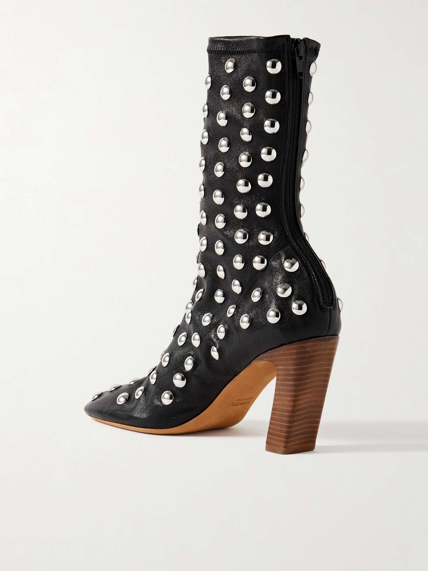Studded leather ankle boots - 3