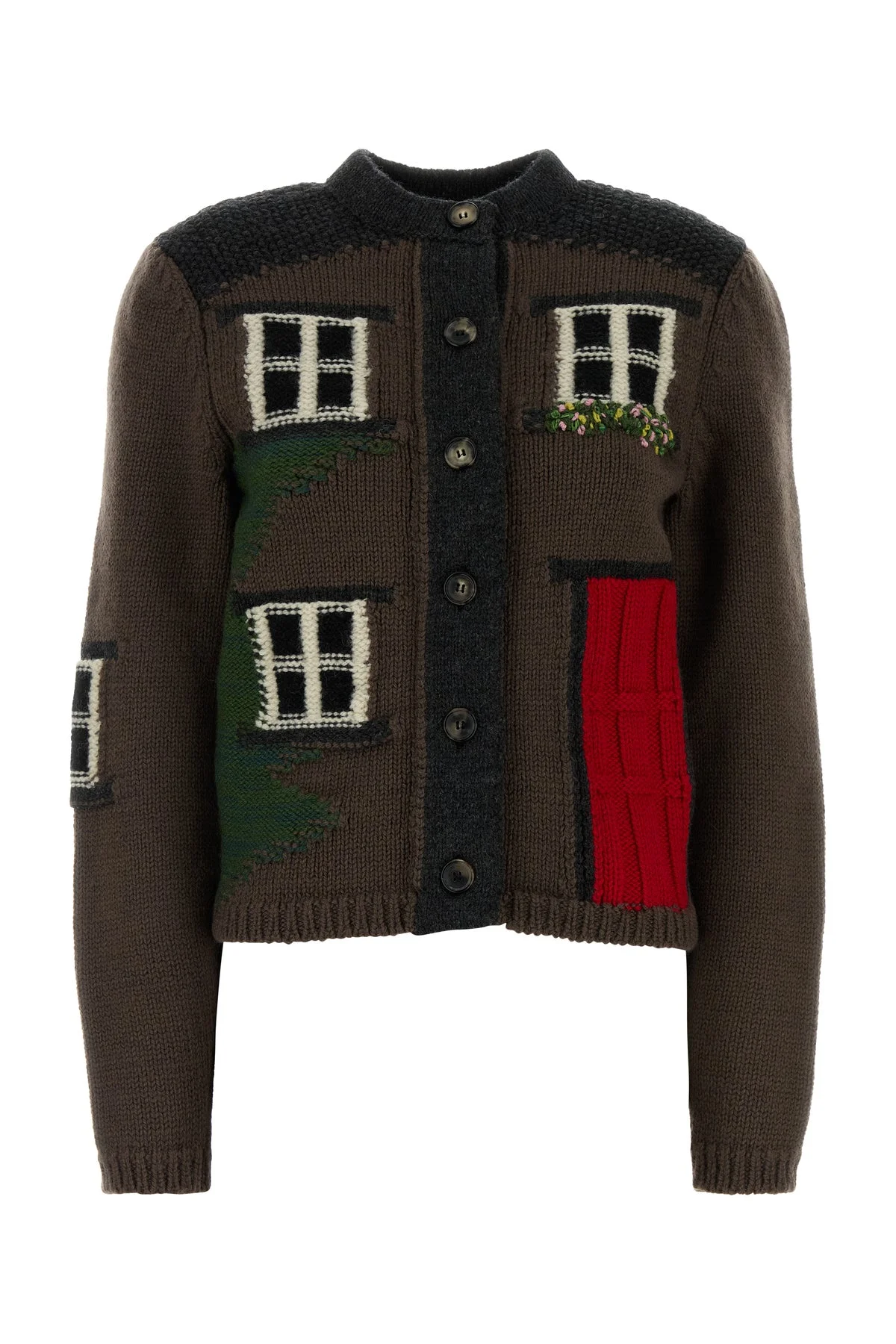 Brown wool cardigan - 1