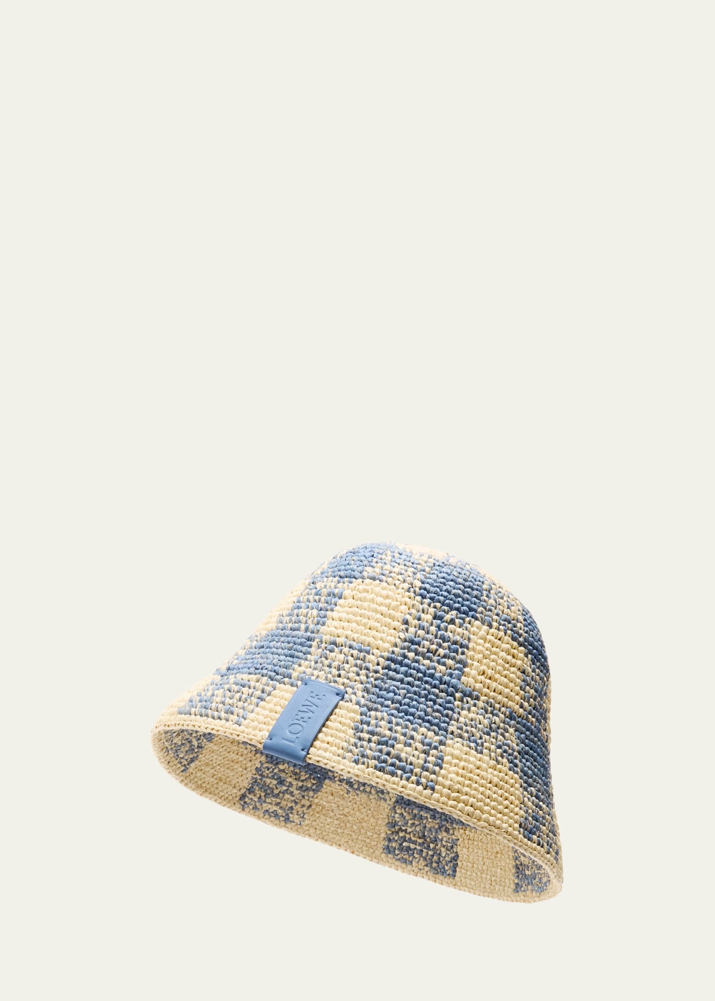 Raffia Crochet Check Bucket - 3