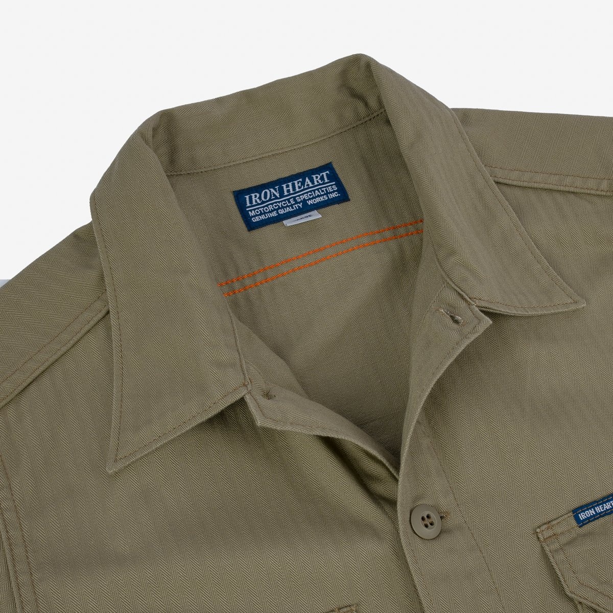 IHSH-385-BEI 9oz Herringbone Military Shirt - Beige - 8