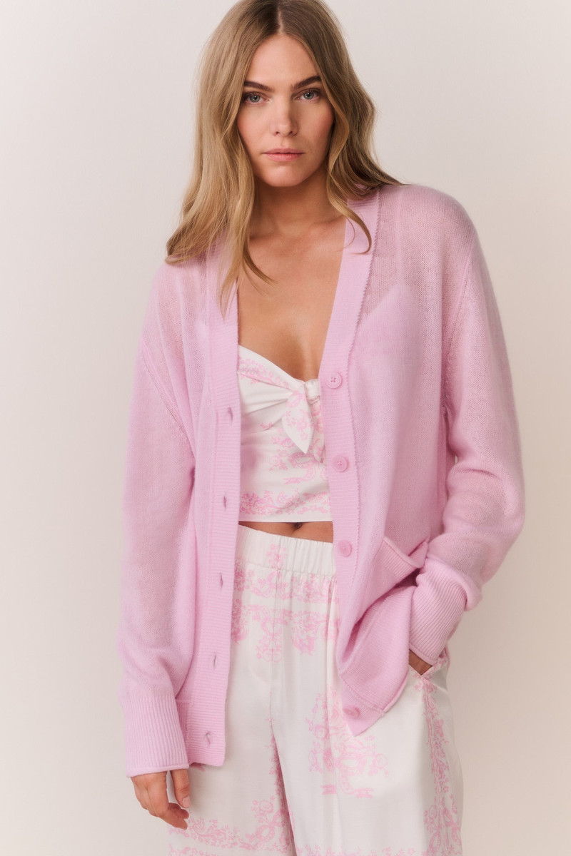 LoveShackFancy Applene Lightweight Cashmere Cardigan outlook