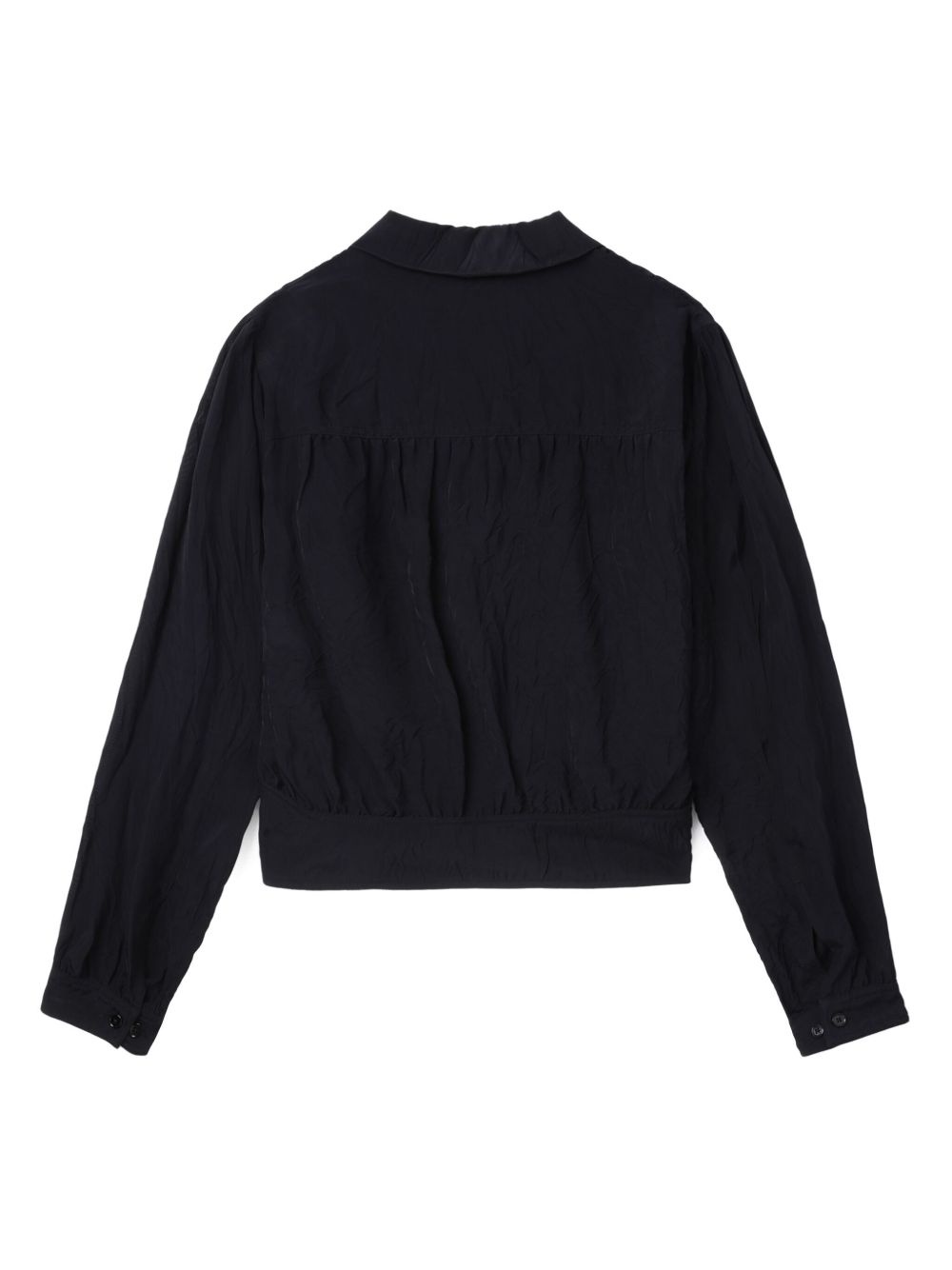 crease-effect button-up blouse - 6