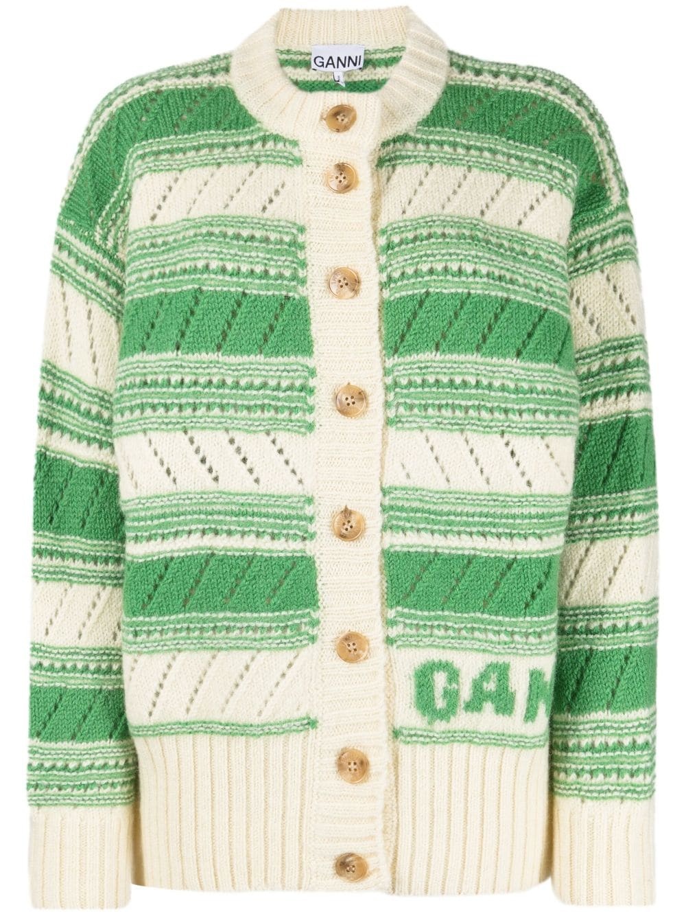 striped wool cardigan - 1