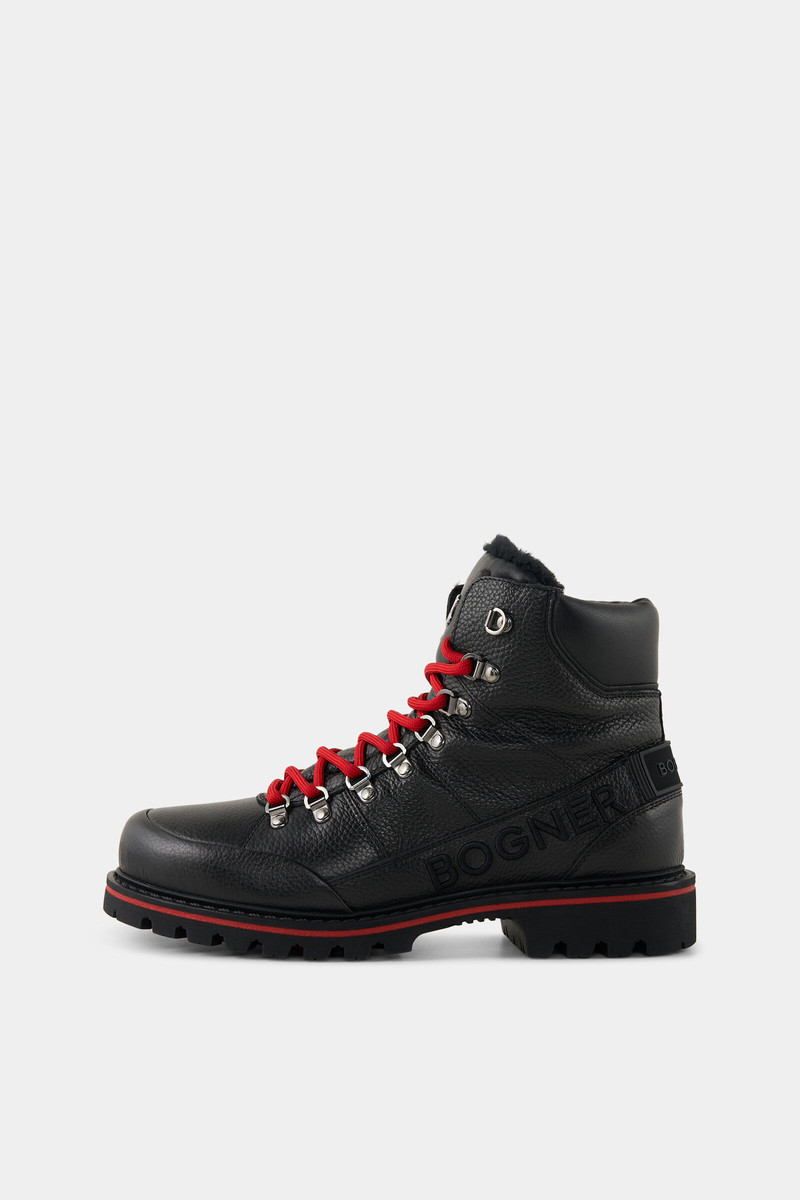 Mid Boots Helsinki with spikes in Black/Red 1