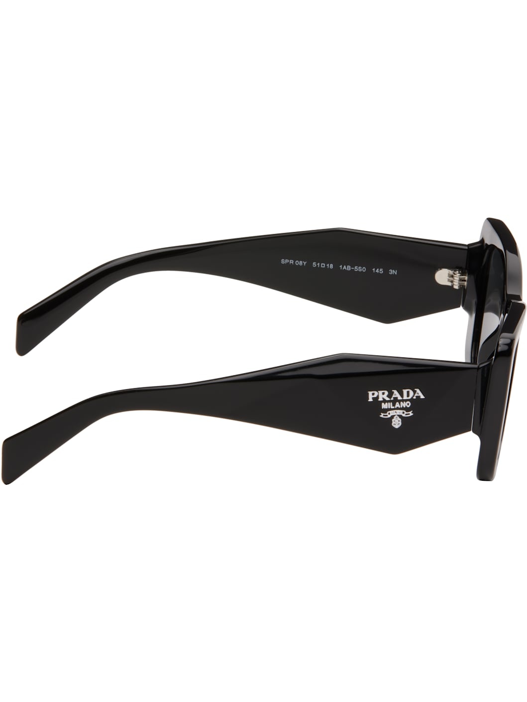 Black Thick Cat Eye Acetate Sunglasses - 2