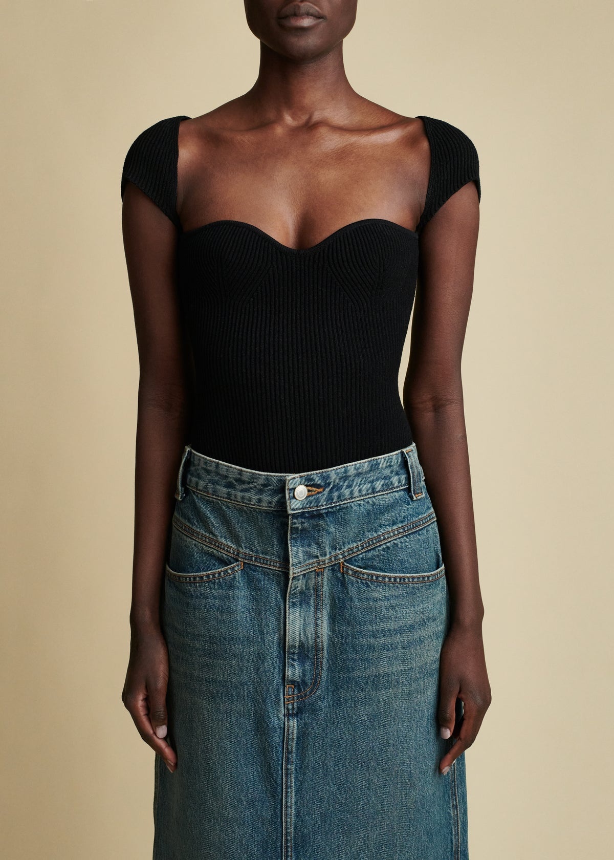 KHAITE The Ista Top in Black | khaite | REVERSIBLE