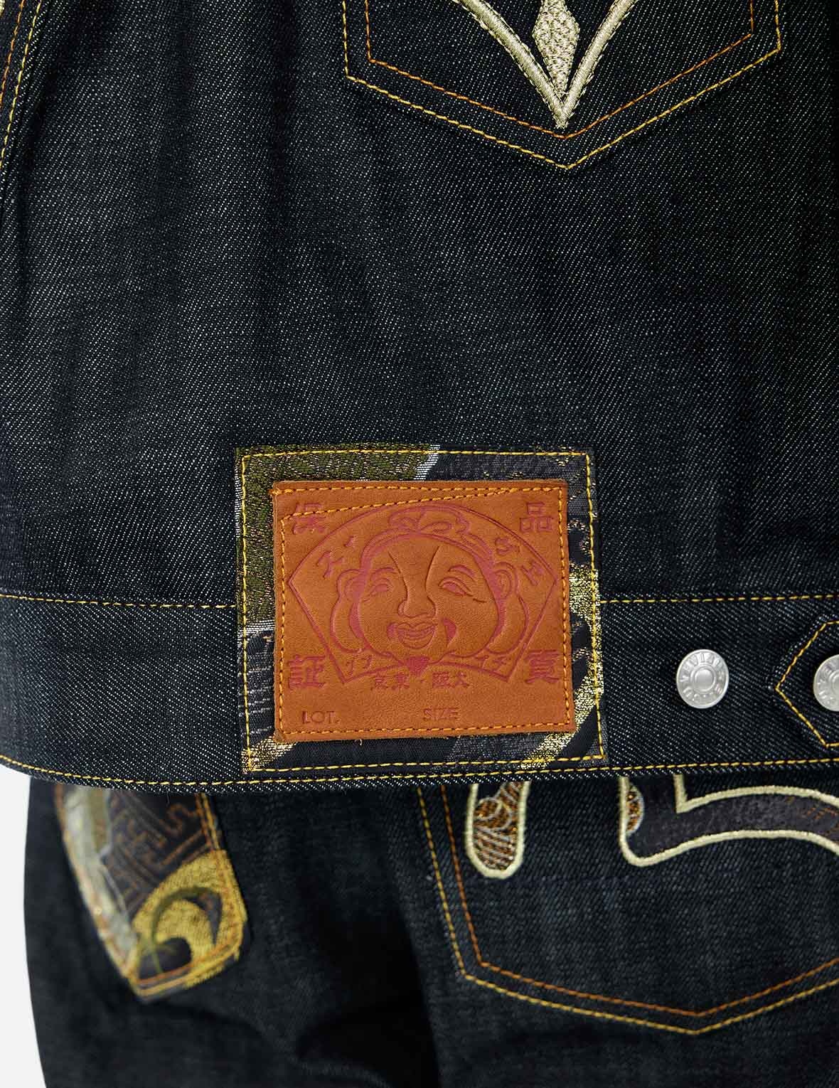 Multi-Pocket with Brocade Patch Regular Fit Denim Jacket - 6
