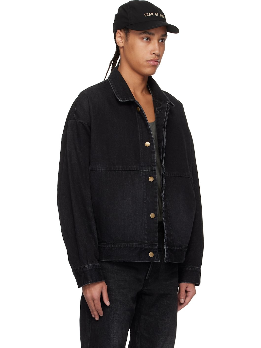 Black Trucker Denim Jacket - 2