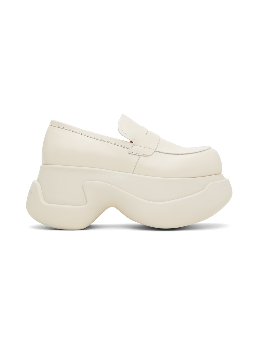 White Chunky Loafers - 1