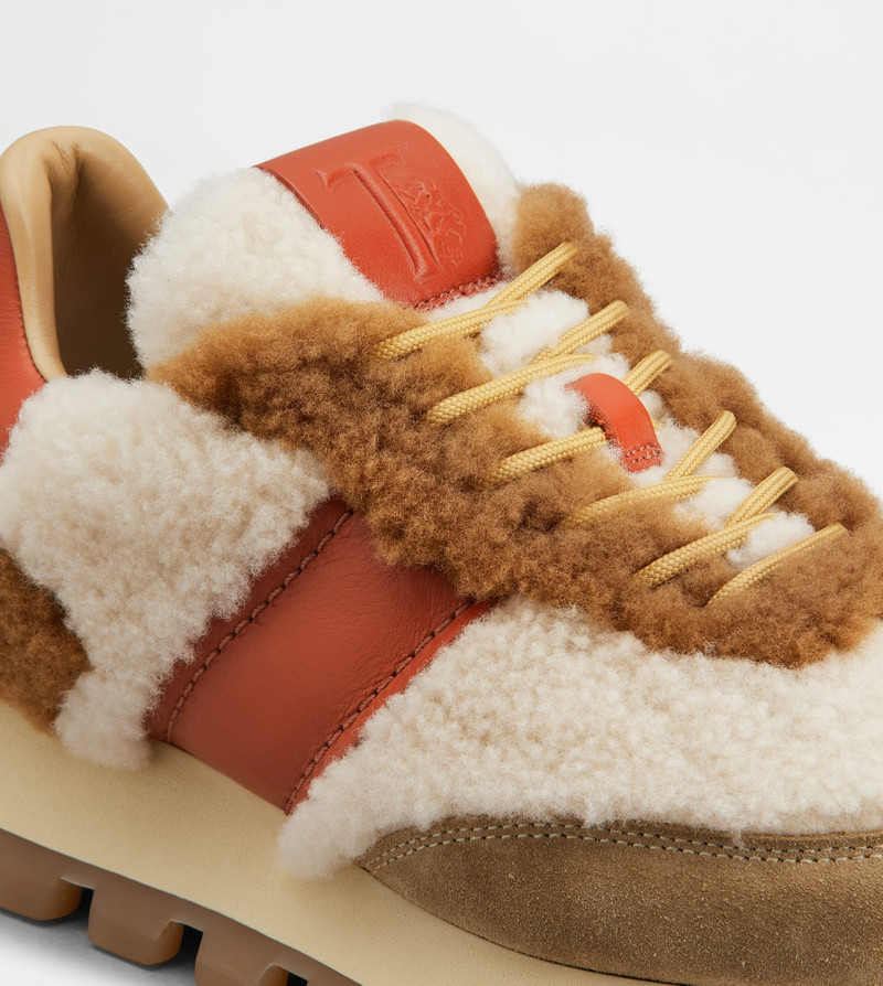 SNEAKERS TOD’S 1T IN SHEEPSKIN - BEIGE, BROWN, RED 5