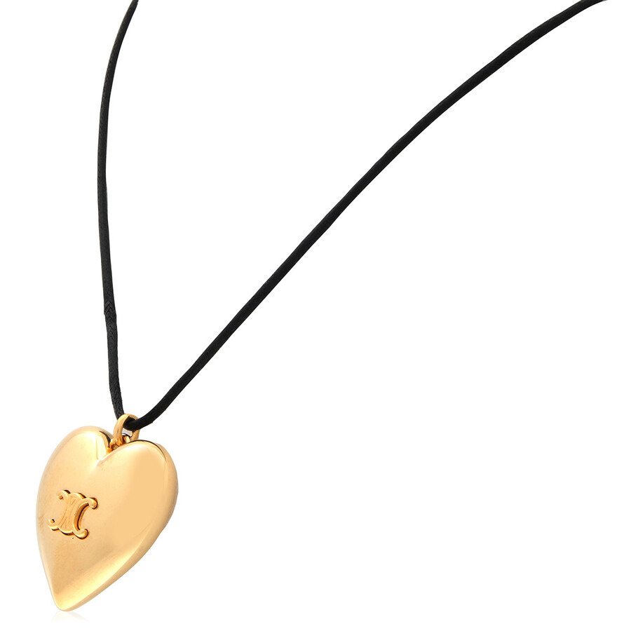 Celine Cœur Triomphe Necklace In Brass With Gold Finish And Cotton - 2