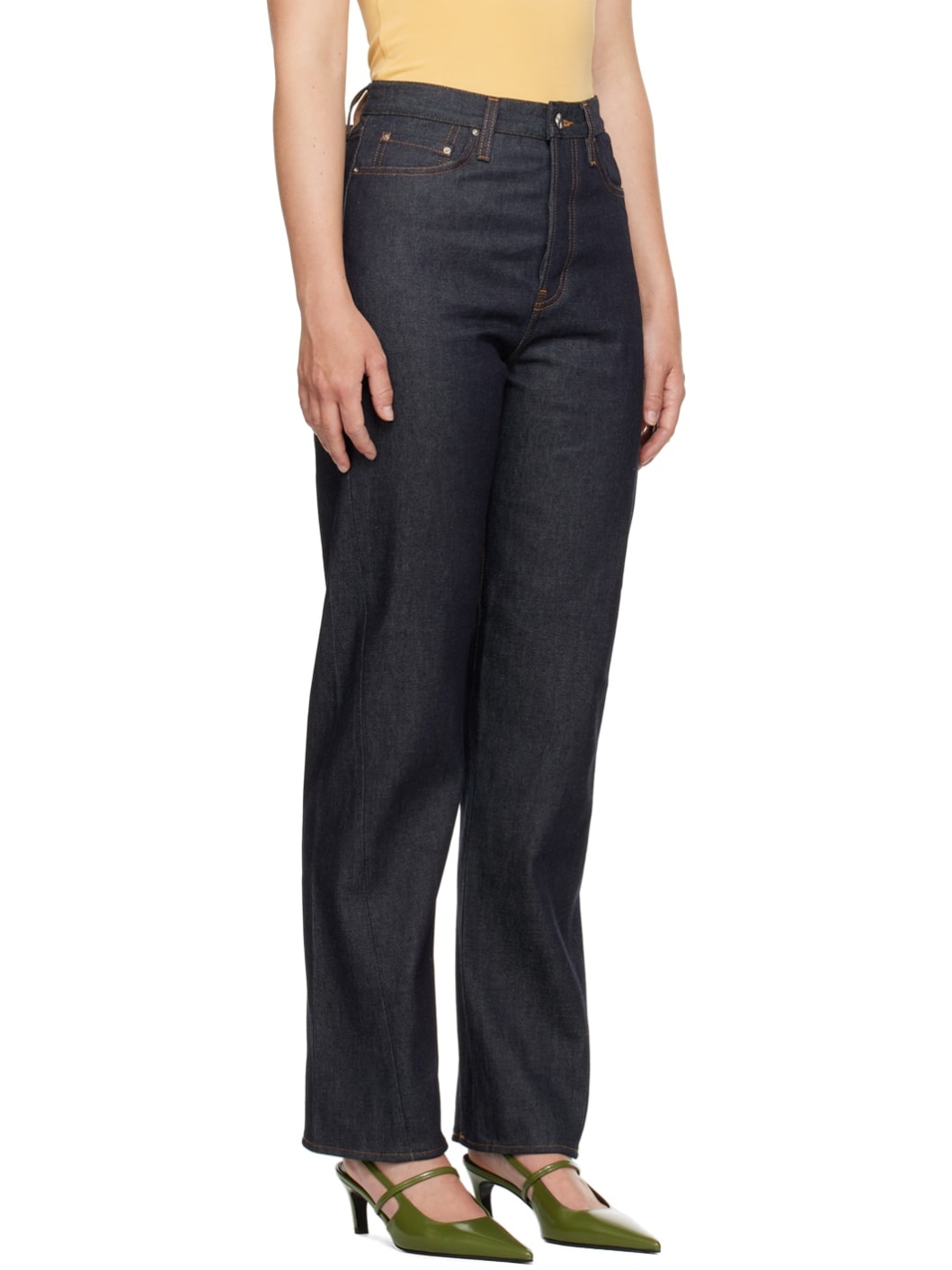 Navy Twisted Seam Jeans - 2