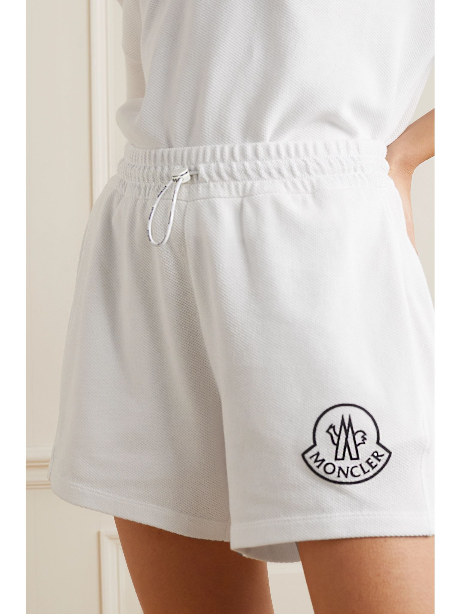 Printed cotton-piqué shorts White - 3
