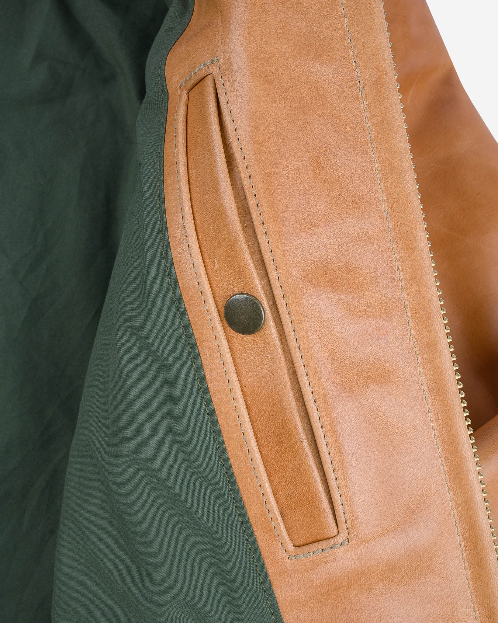 IHSB-TGN-NAT Iron Heart x Simmons Bilt Mustang Horsehide Tail Gunner - Natural - 9