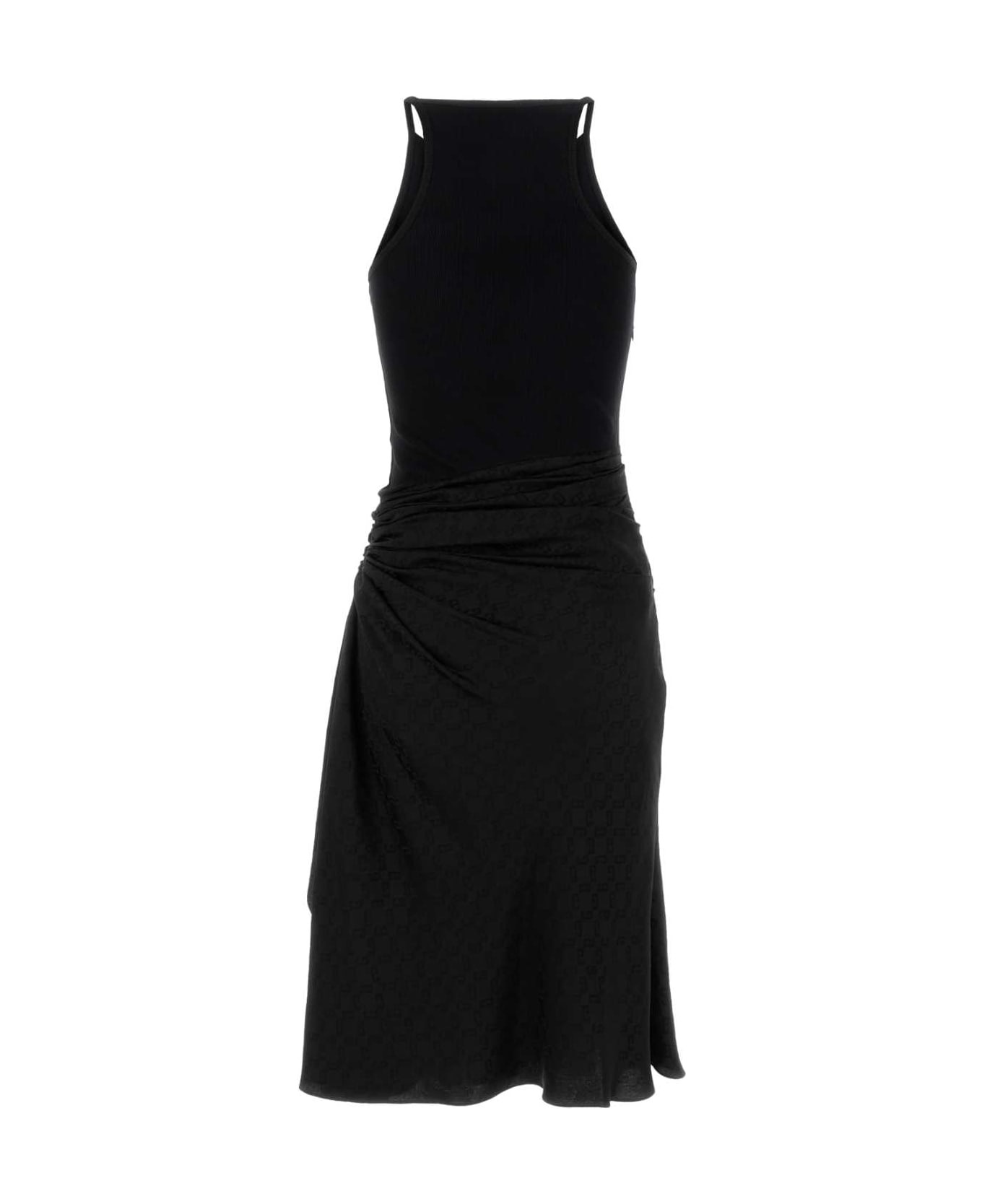 Black Stretch Cotton Dress - 2