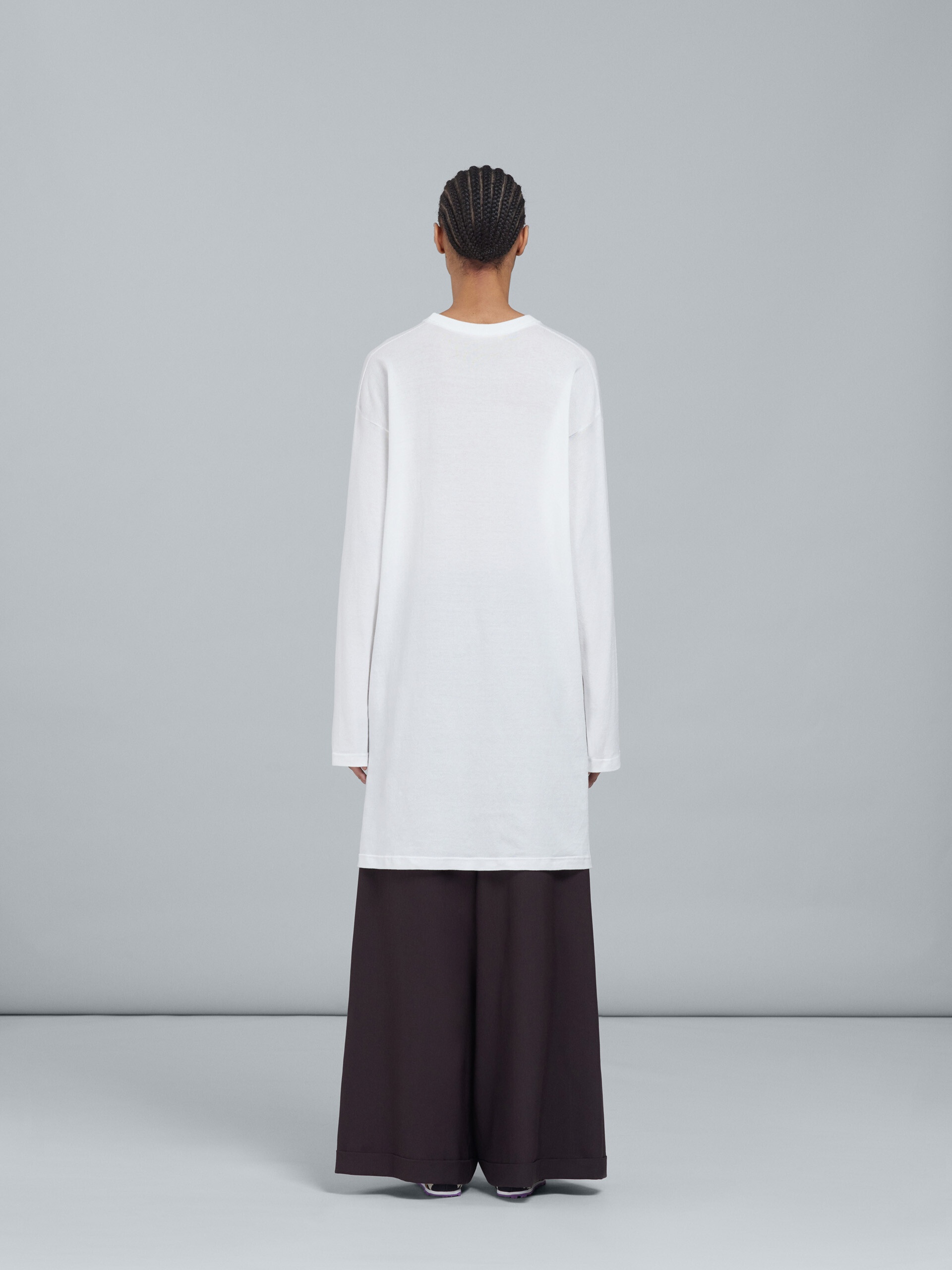 BROWN TROPICAL WOOL PALAZZO PANTS - 3