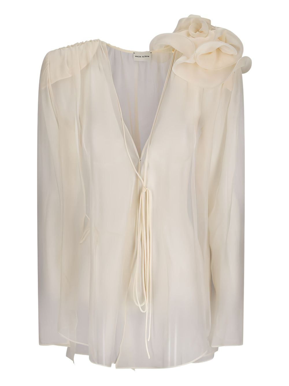 silk rose-embellished top - 1