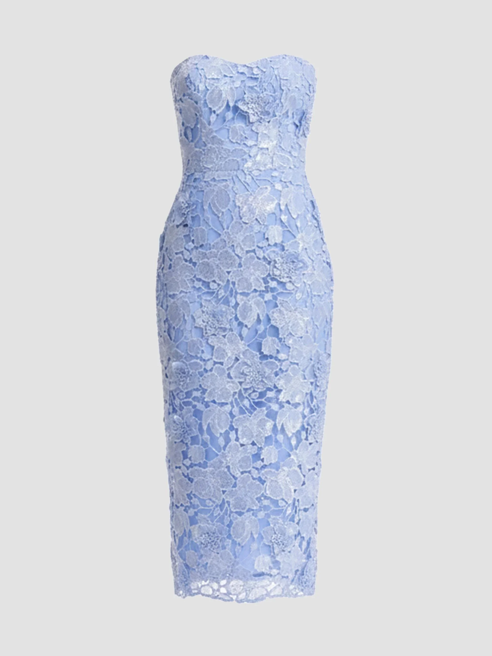 Women's Shailene Floral Lace Strapless Midi Dress - Sky - 1