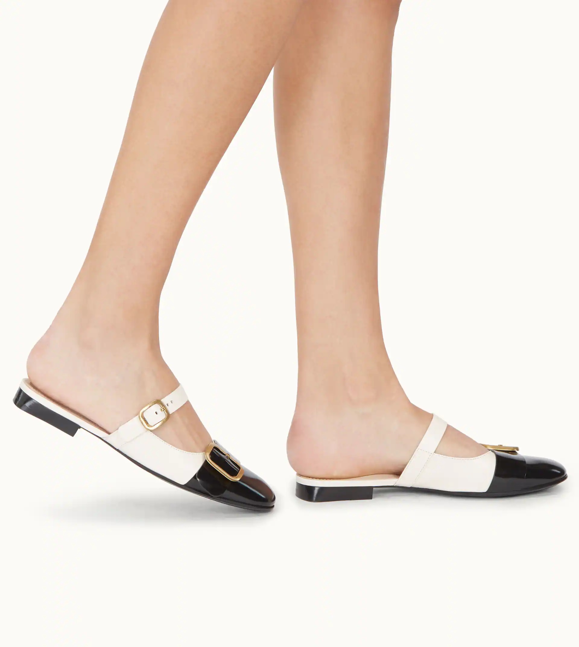 SANDALS IN LEATHER - WHITE, BLACK - 2