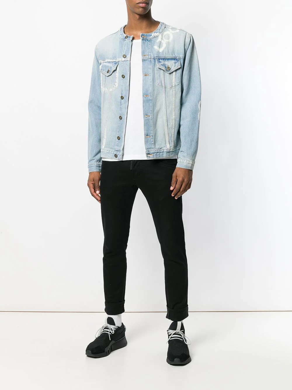 printed denim jacket - 2