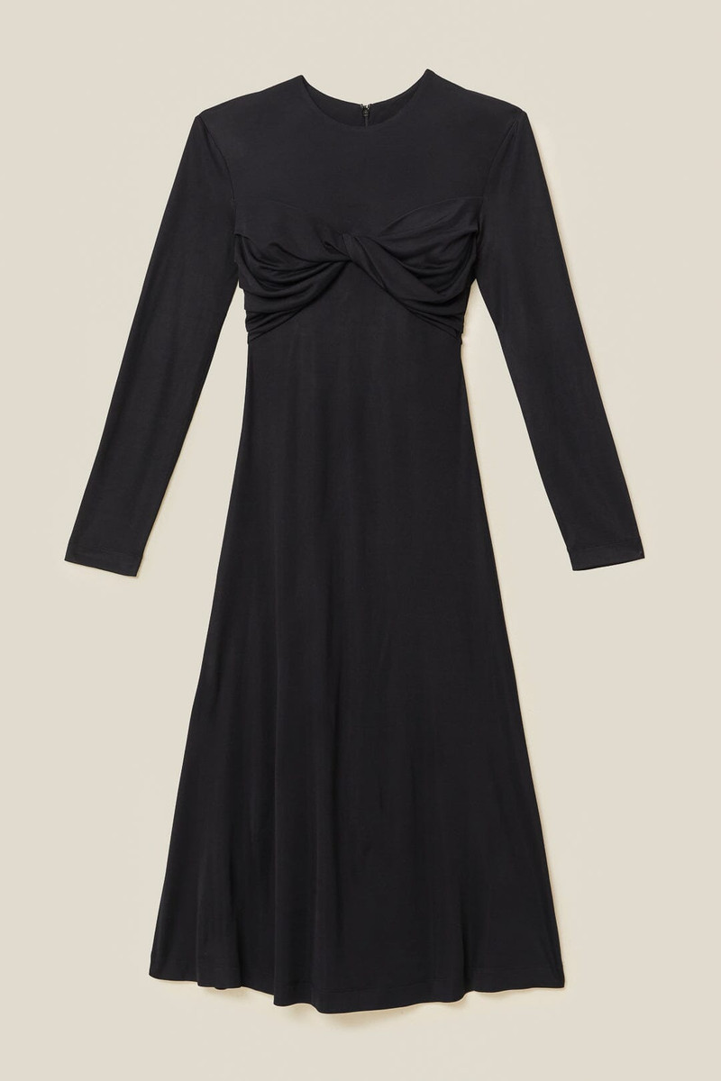 Black Twisted Cup Midi Dress 6